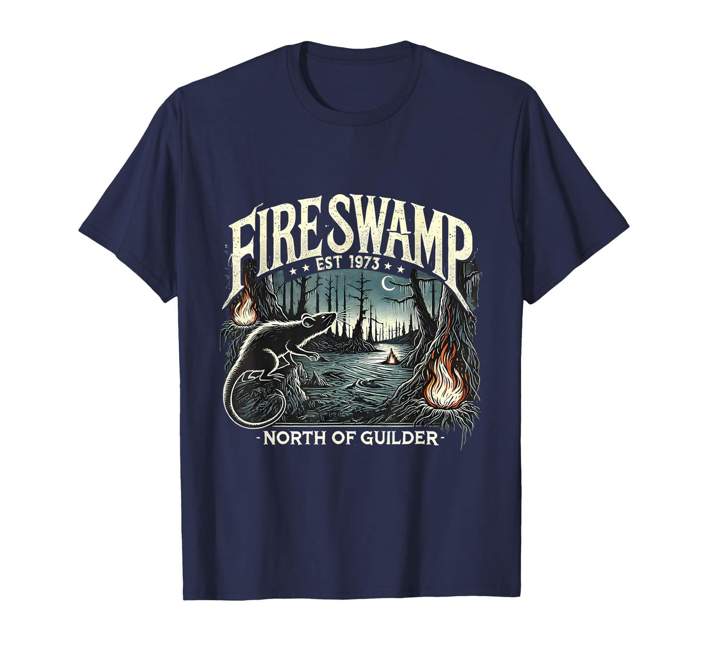 Fantasy Adventure Fire Swamp Retro Wilderness T-Shirt