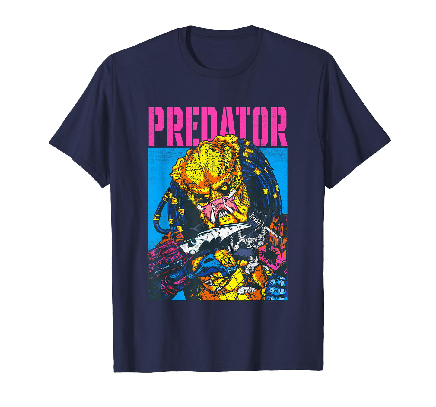 Aliens Iconic Epic Predator Retro Comic Big Chest Portrait T-Shirt