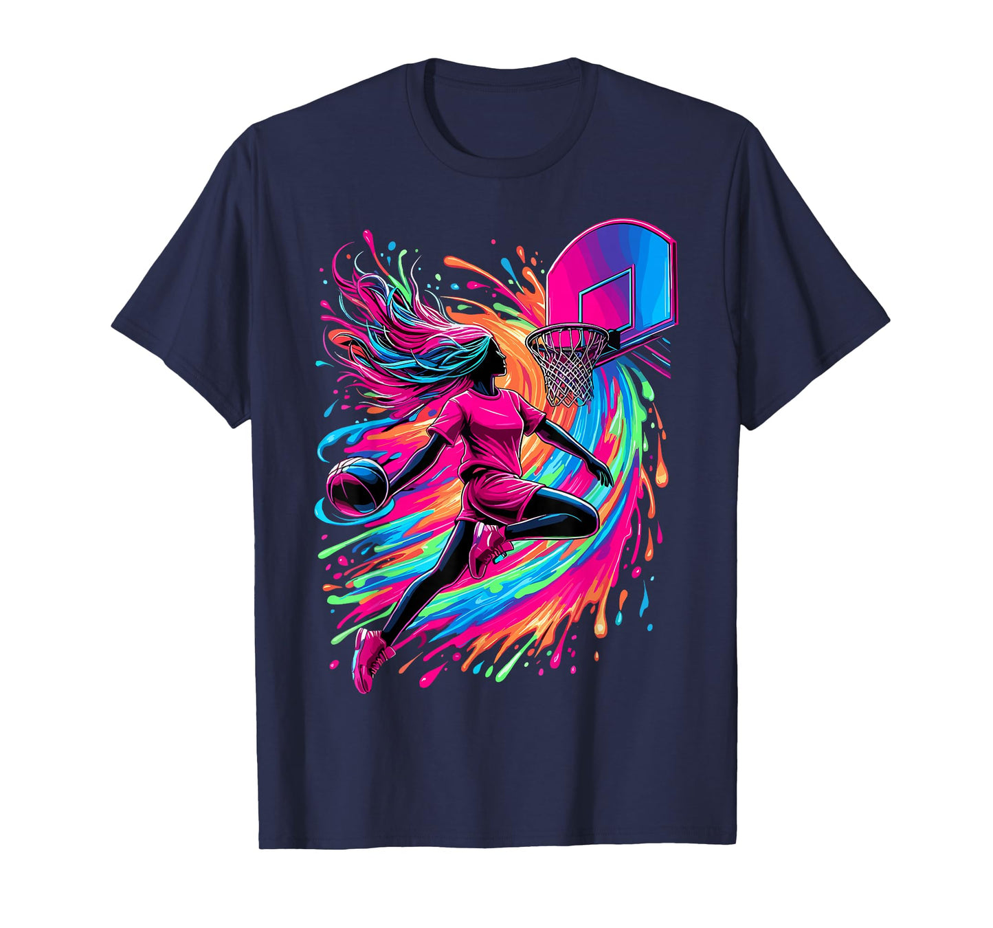 Basketball Girl Colorful T-Shirt