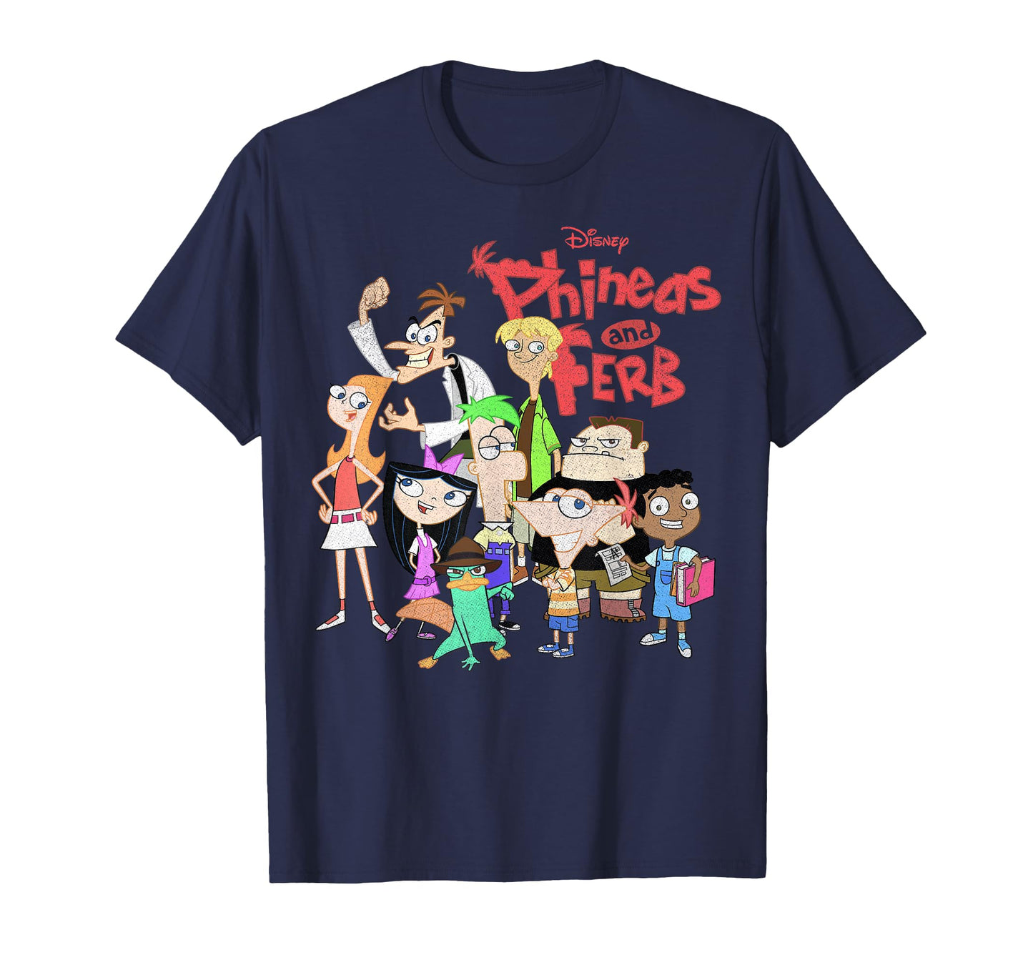 Disney Phineas and Ferb The Group Logo T-Shirt Small
