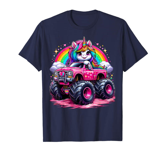 Monster Truck Unicorn Rainbow Monster Truck T-Shirt
