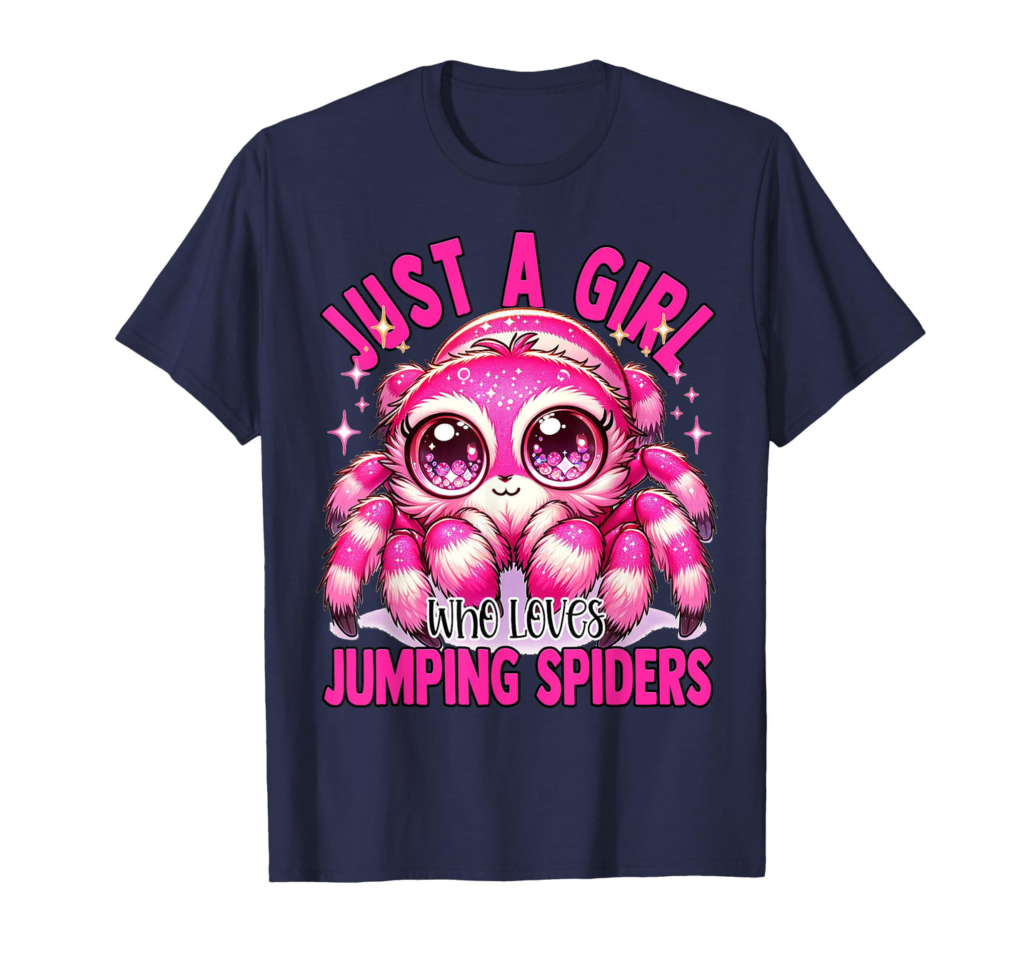 Just a Girl Who Loves Jumping Spiders Kids Pink Salticidae T-Shirt