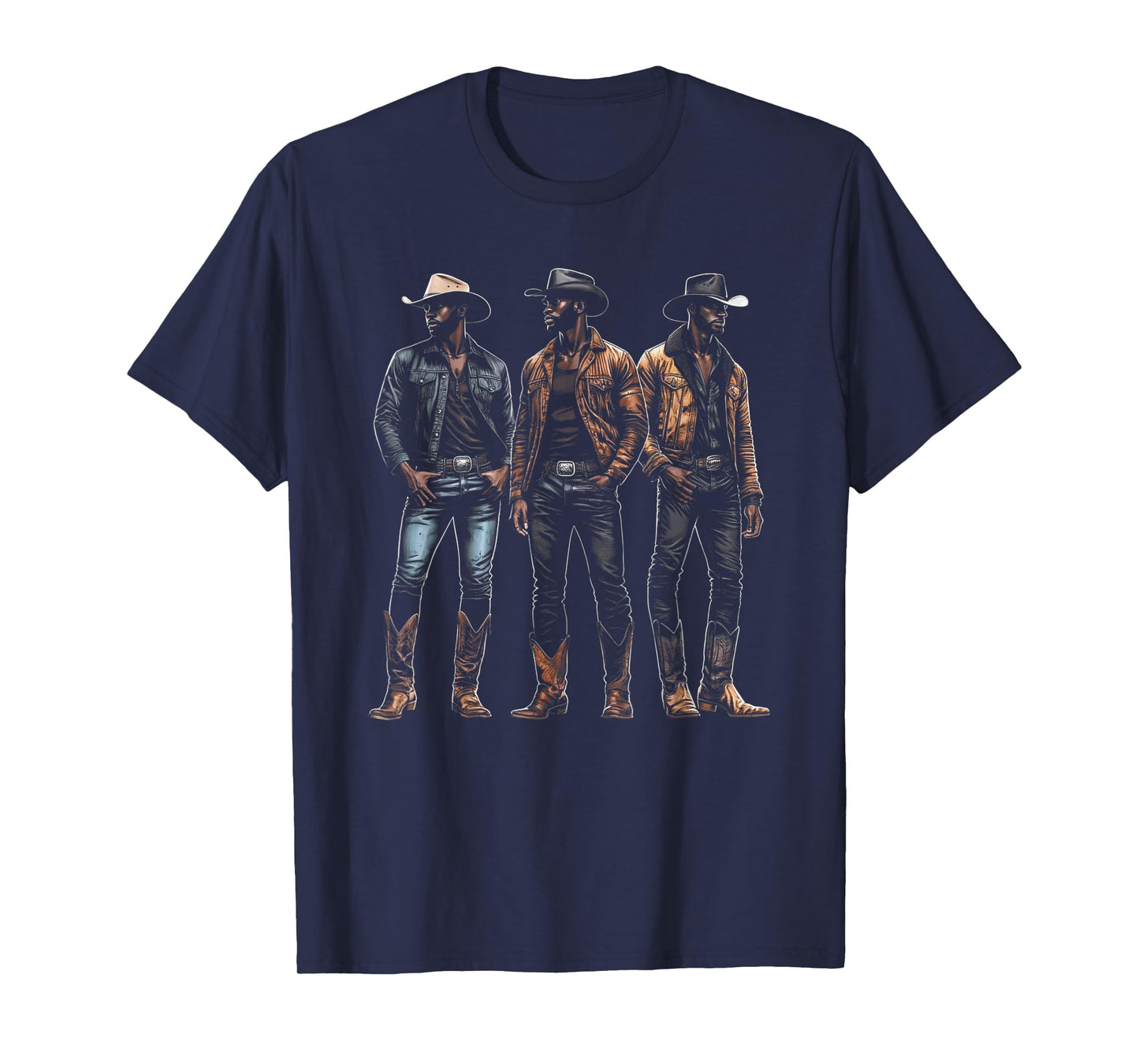 Black Cowboy Western Rodeo Melanin Black History Texas Men T-Shirt