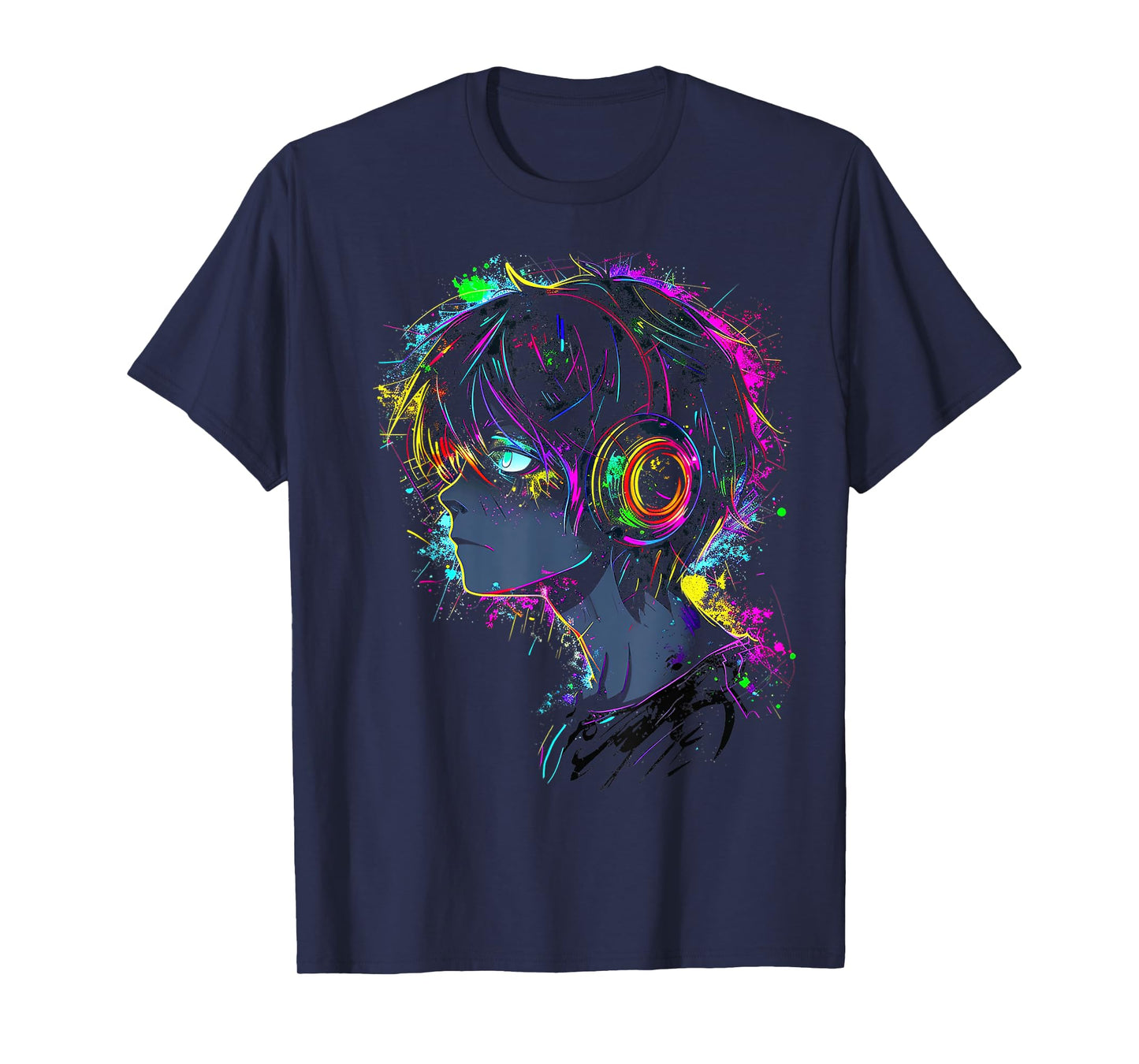Anime Manga Graphic Headphone Illustration Anime T-Shirt