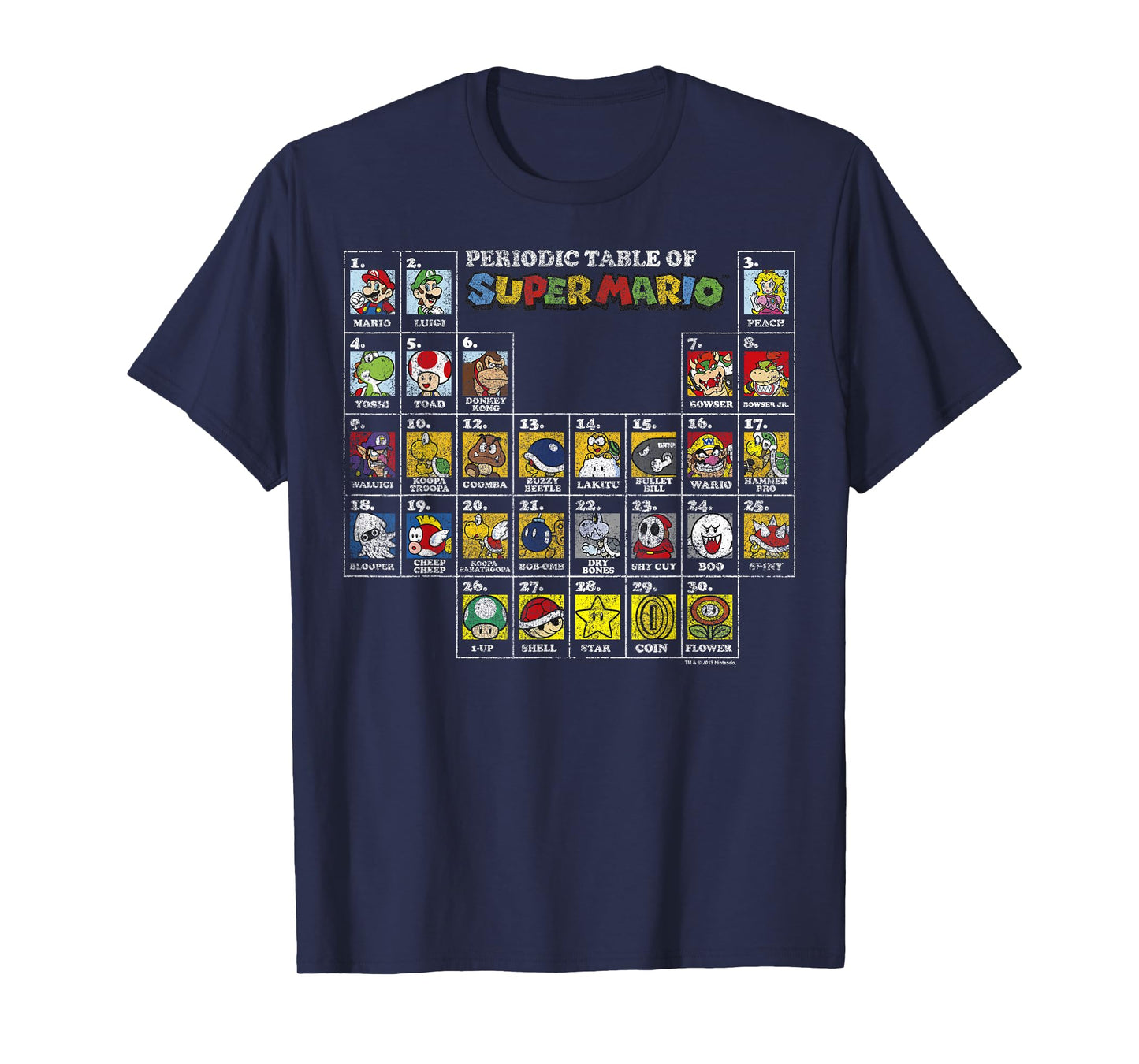 Nintendo Super Mario Periodic Table Graphic T-Shirt T-Shirt