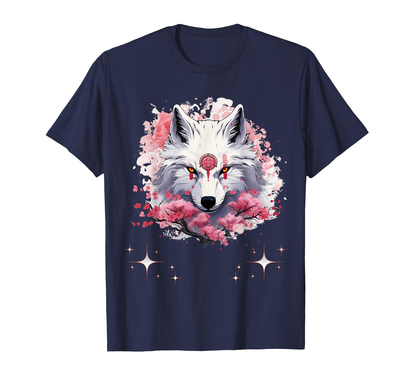 Okami Wolf Japanese Anime Kawaii Blossom Cherry Flower T-Shirt