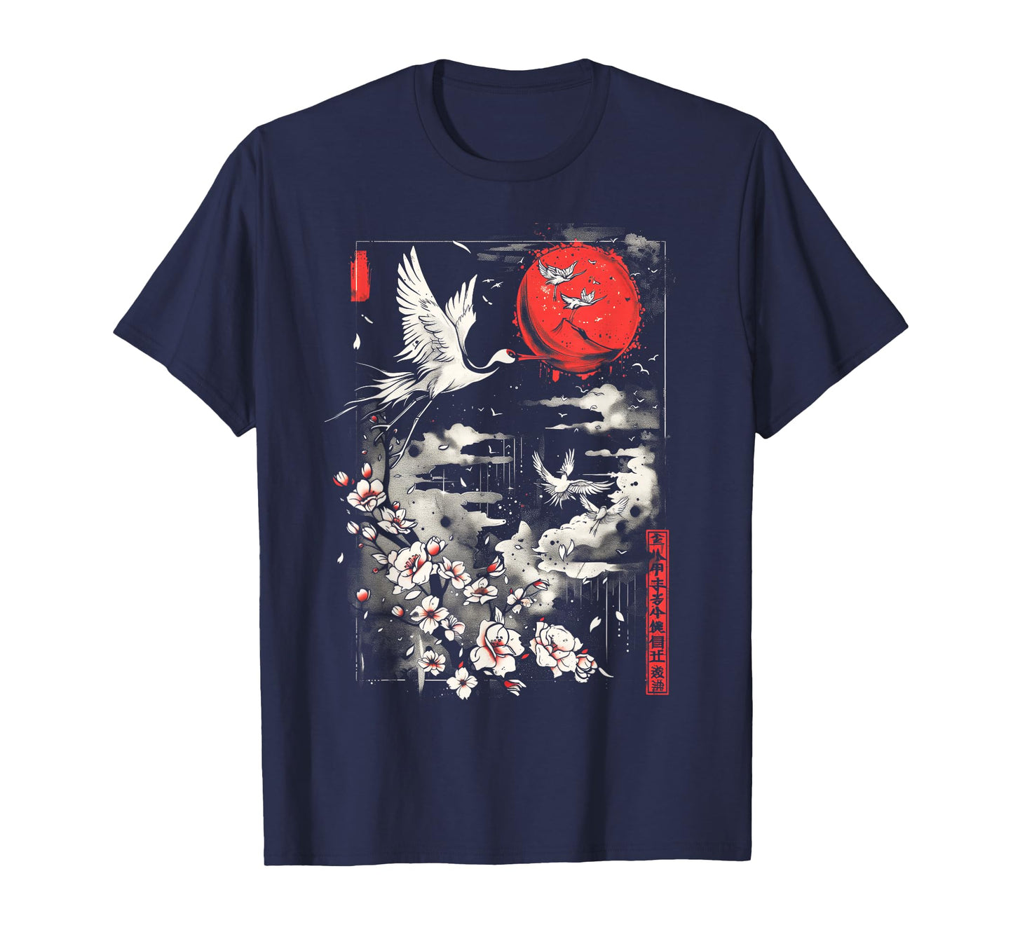 Anime Japanese Goth Cyberpunk City Peace Harmony Nature Bird T-Shirt