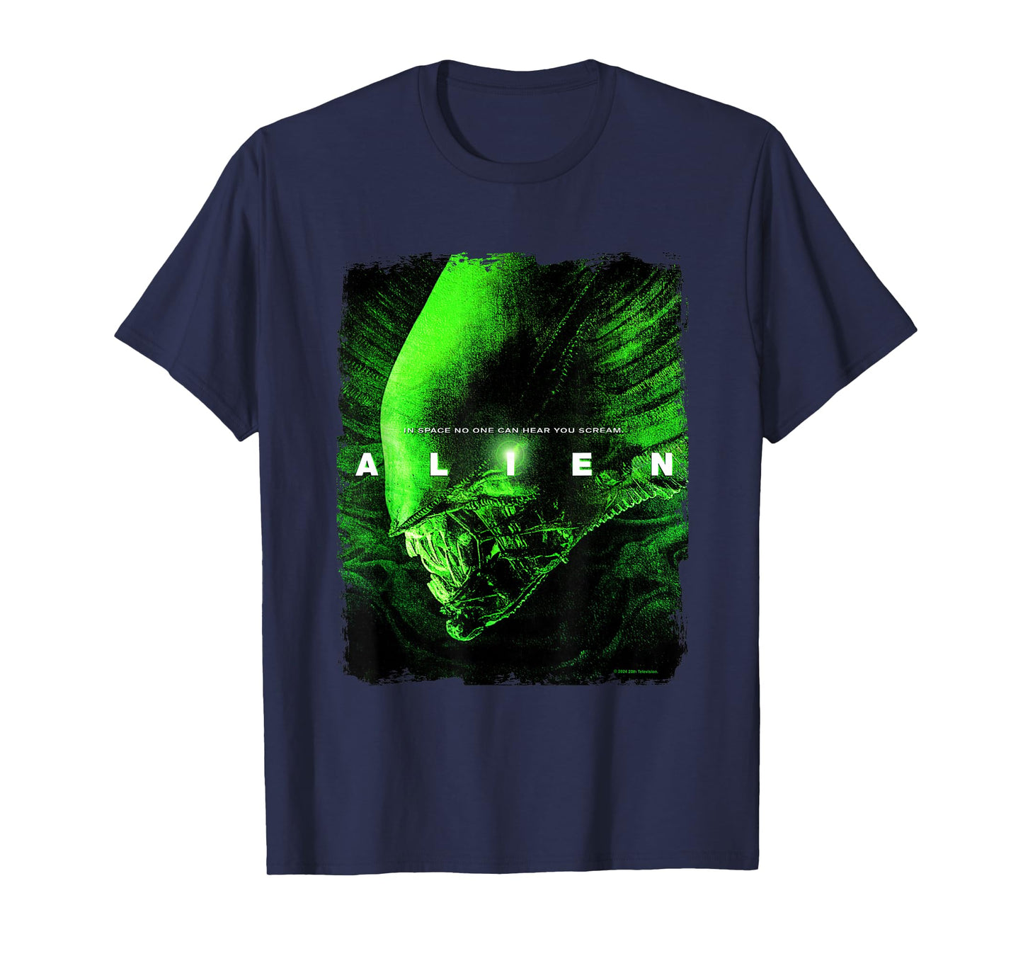 Aliens Iconic Xenomorph Neon Profile Big Chest Portrait T-Shirt
