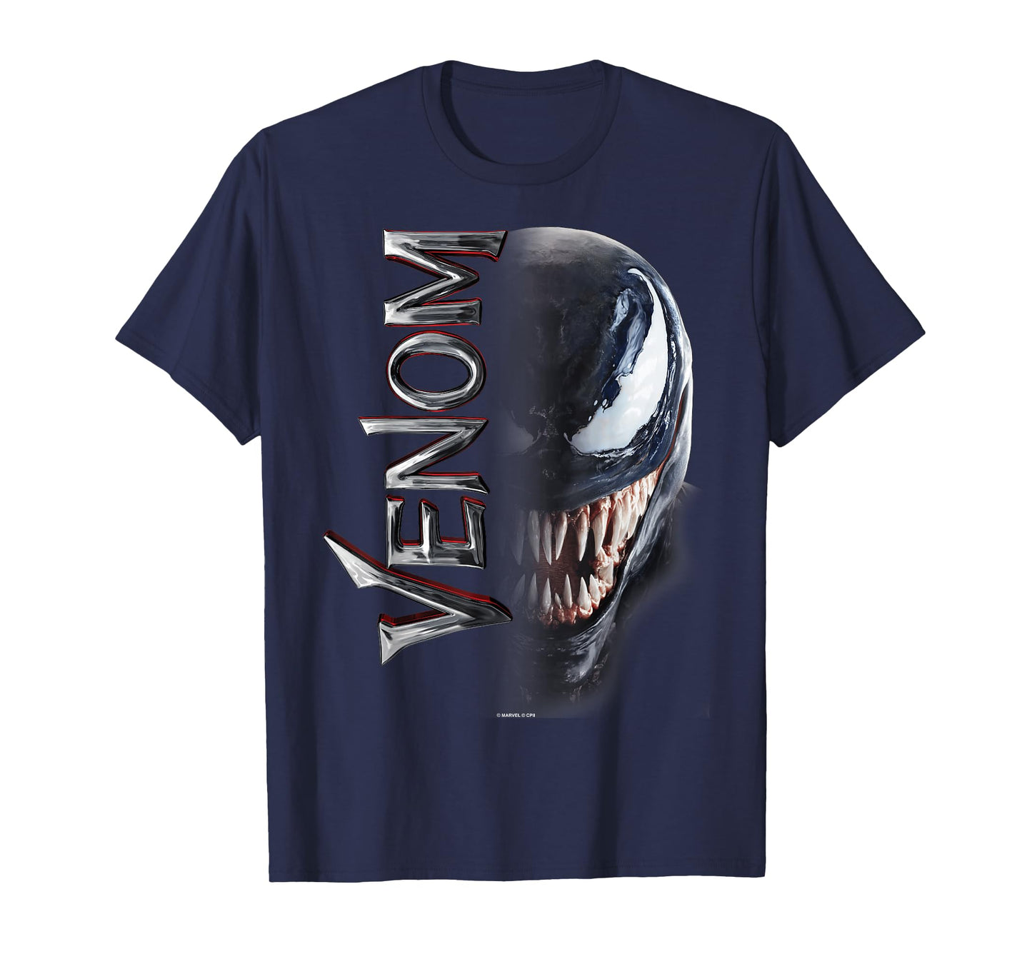 Marvel Venom Split Down The Middle Grin T-Shirt