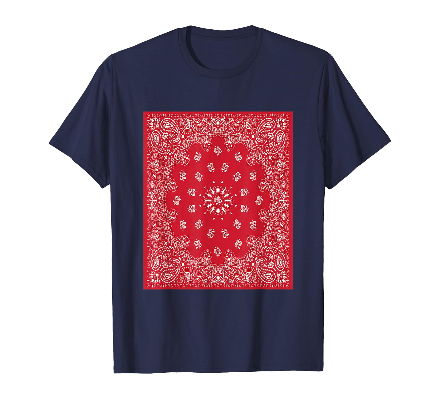Red Bandana Print White Red Bandana Clothing Outfit OG Blood T-Shirt