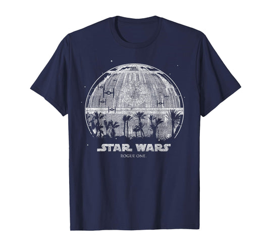 Star Wars Rogue One Palm Tree Death Star Graphic T-Shirt T-Shirt