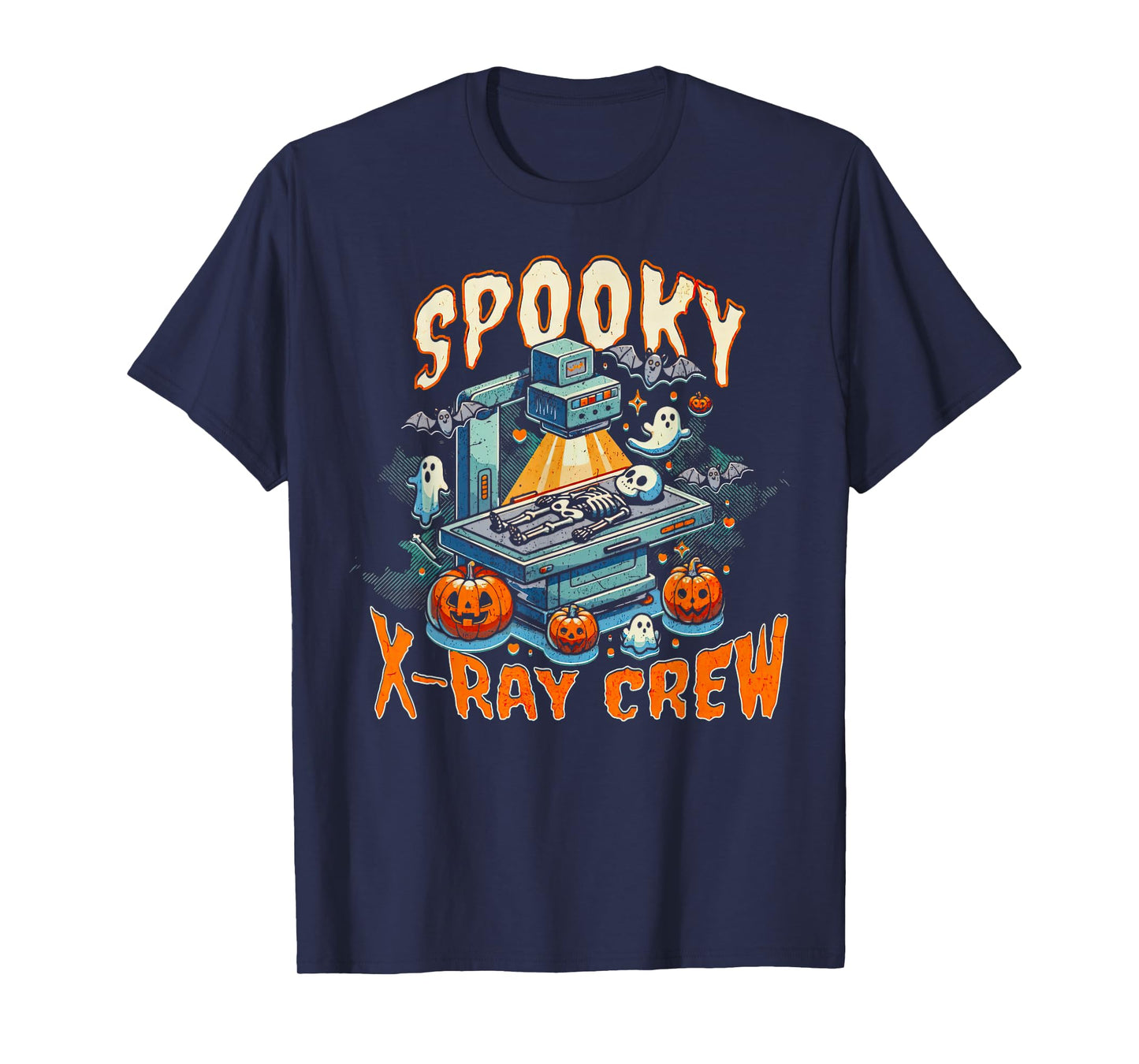 Spooky X-ray Crew Skeleton Ghost Halloween Radiology Tech T-Shirt