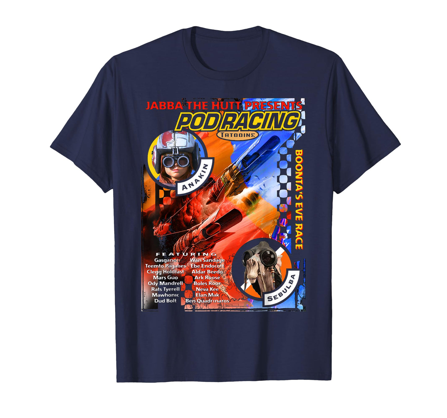 Star Wars Jabba Presents Podracing Poster T-Shirt