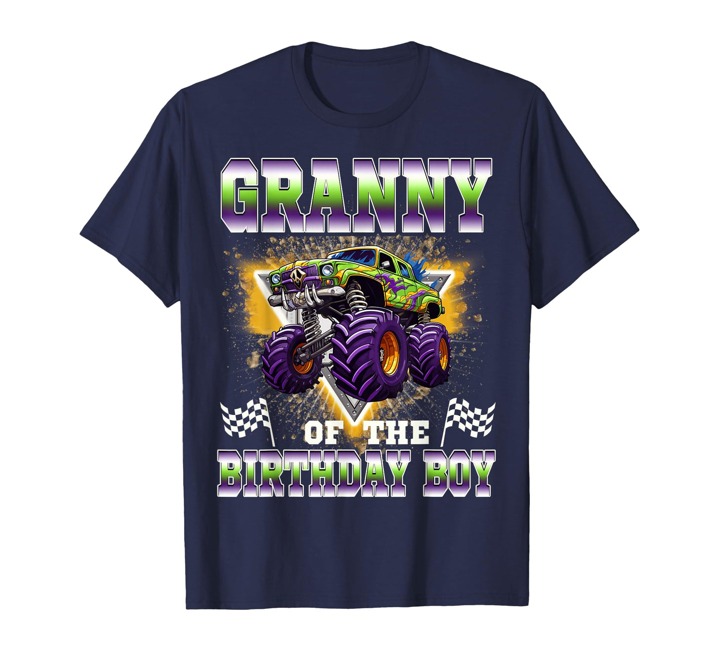 Granny of The Birthday Boy Monster Truck Birthday Family T-Shirt