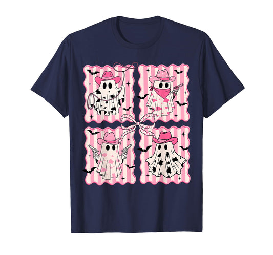 Cowboy Ghost Halloween Ghoul Funny Cowgirl Women Girl T-Shirt