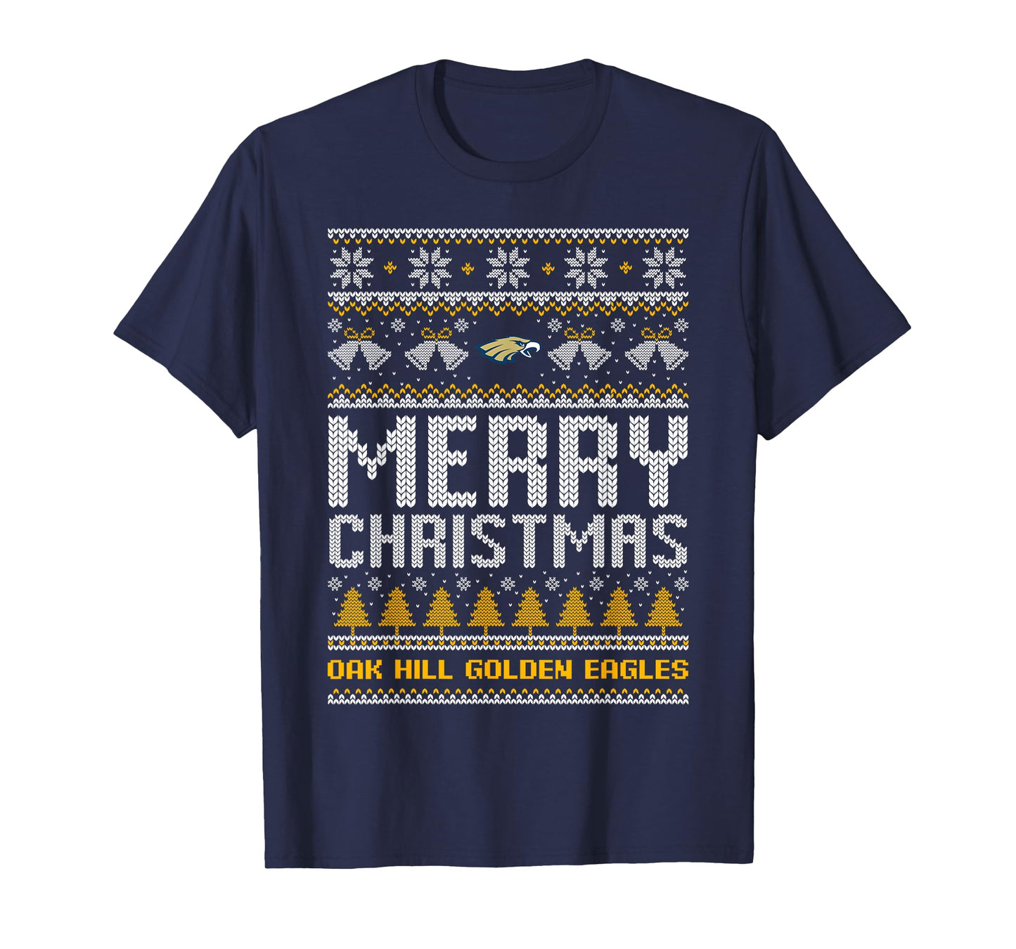 Oak Hill Golden Eagles Logo Merry Christmas Ugly Sweater HS T-Shirt