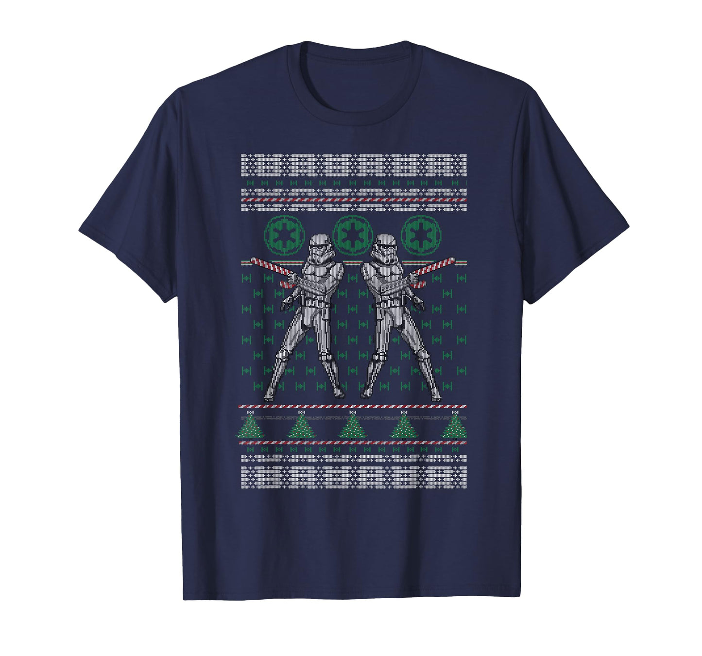 Star Wars Troopers Candy Cane Christmas Graphic T-Shirt T-Shirt