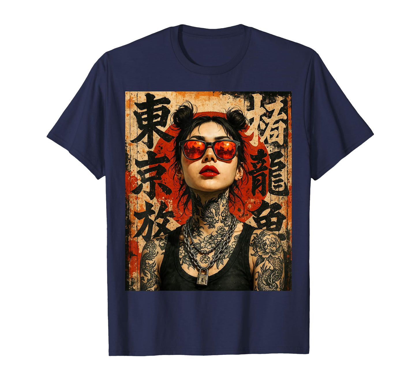 Anime Kawaii Japanese Samurai Geisha Tattoo K-Pop Y2K Manga T-Shirt