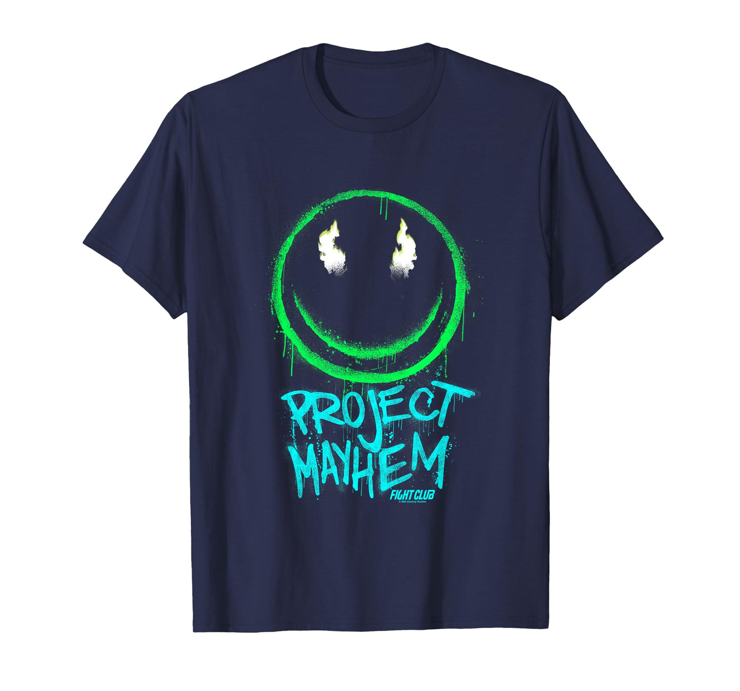 Fight Club Project Mayhem Smiley Face Spray Paint Neon Logo T-Shirt