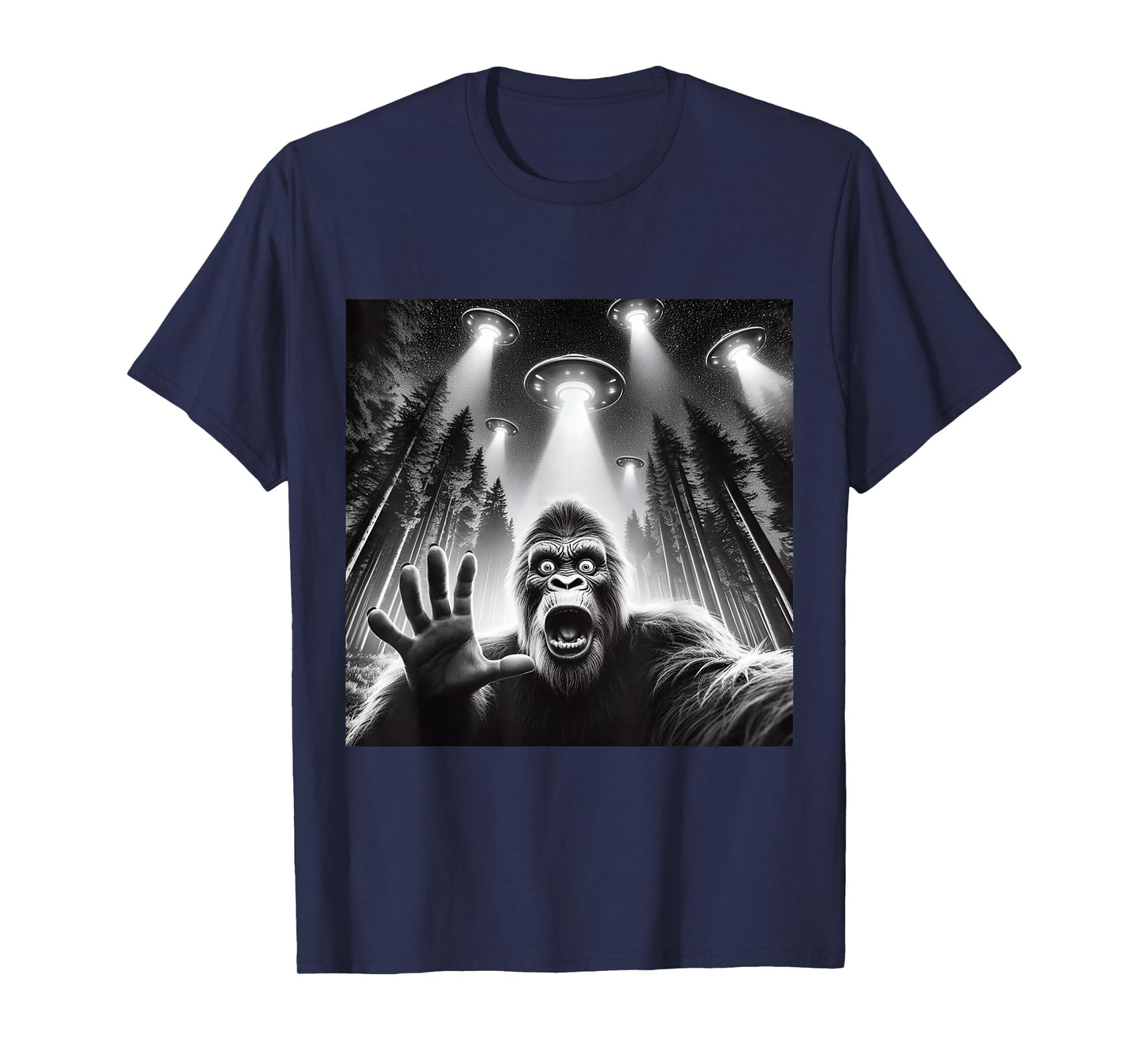 Cool Sasquatch Graphic Tee Men Funny Bigfoot T-Shirt