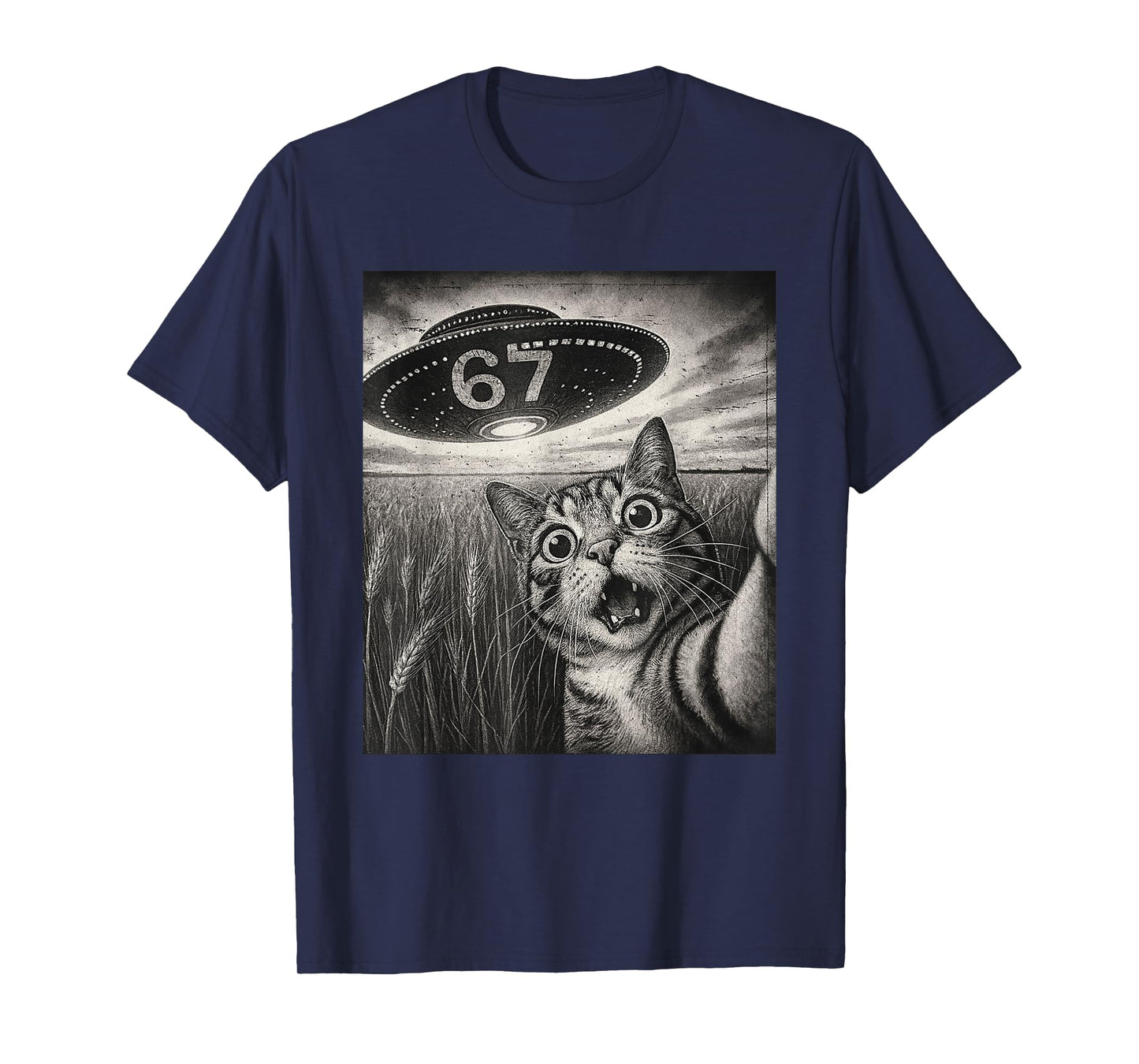 67 Meme Cat Selfie UFO T-Shirt