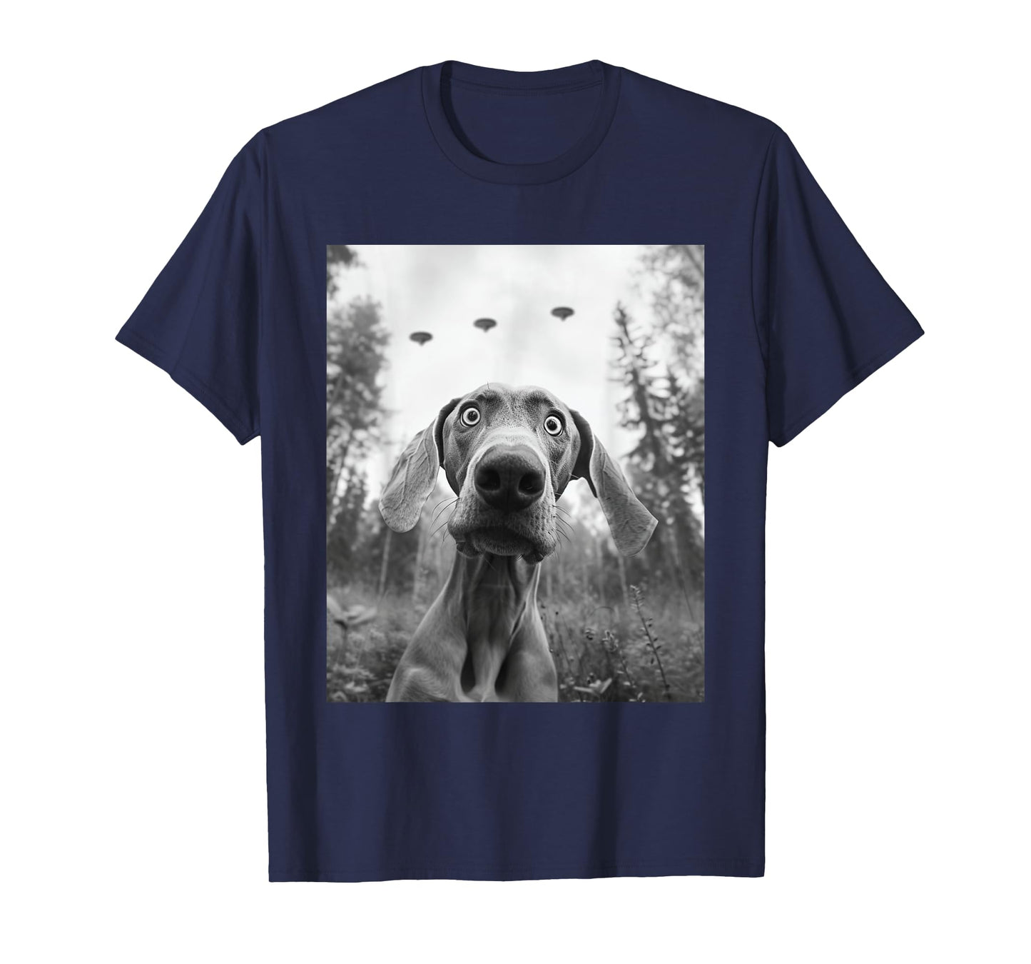 Dog Mom Dad - Funny Alien Selfie Weimaraner UFO T-Shirt for Men Women