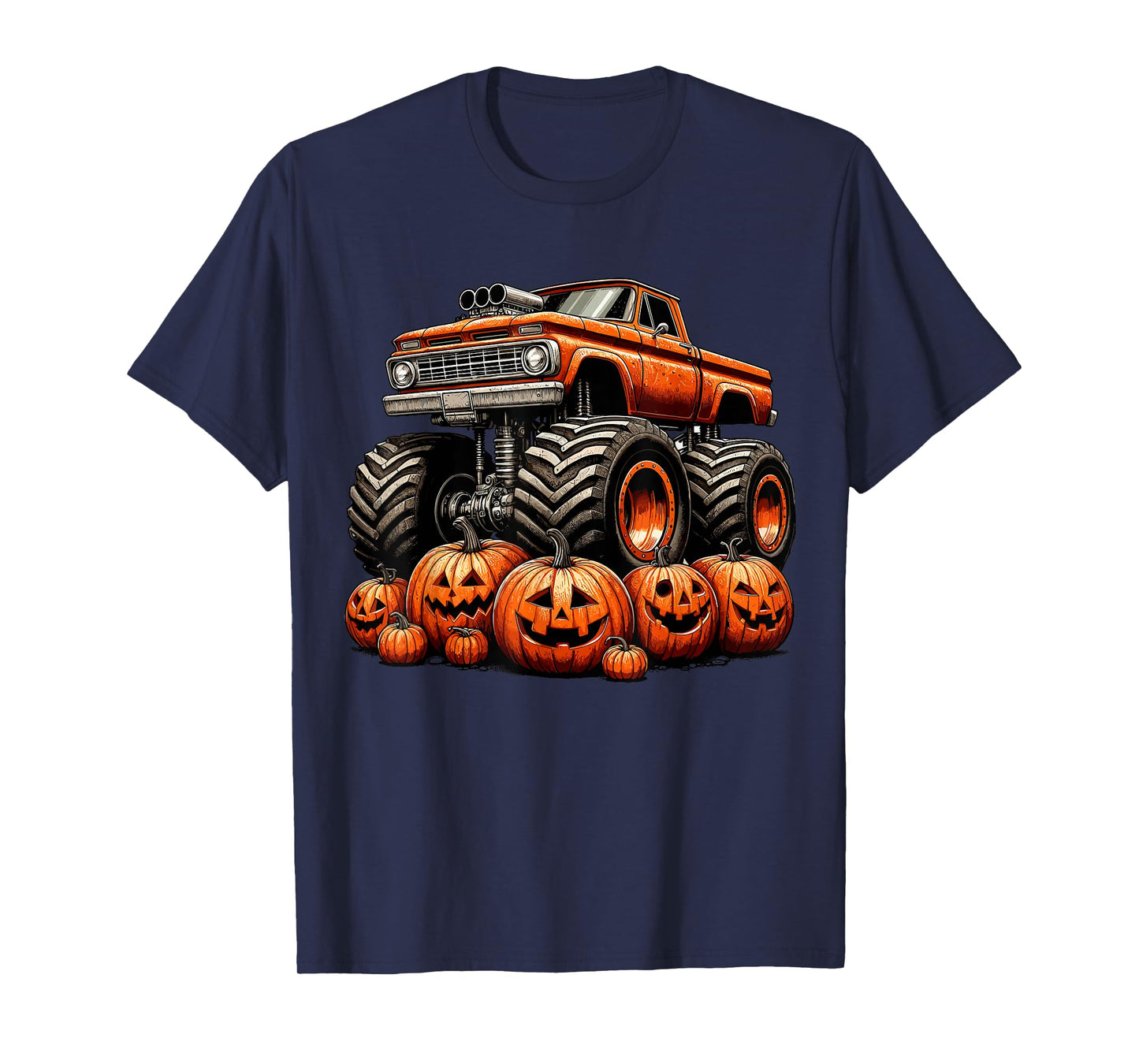 Monster Truck Pumpkin Halloween T-Shirt