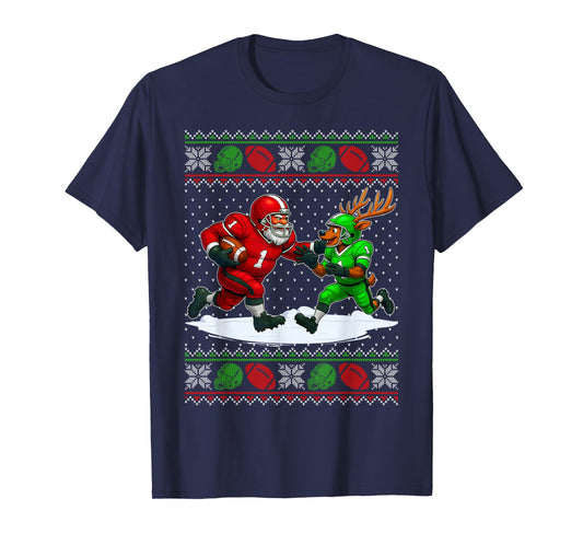 Reindeers Playing Football Ugly Christmas Sweater Xmas Boys T-Shirt