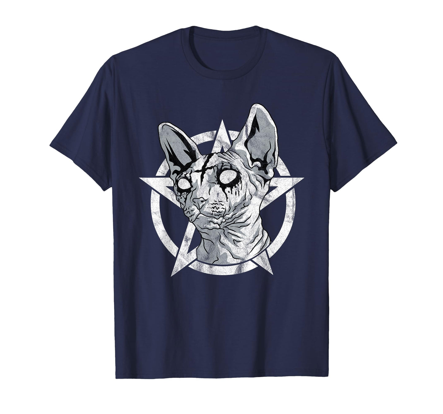 Black Metal Sphynx Cat Goth and Death Metal Sphinx Occult T-Shirt