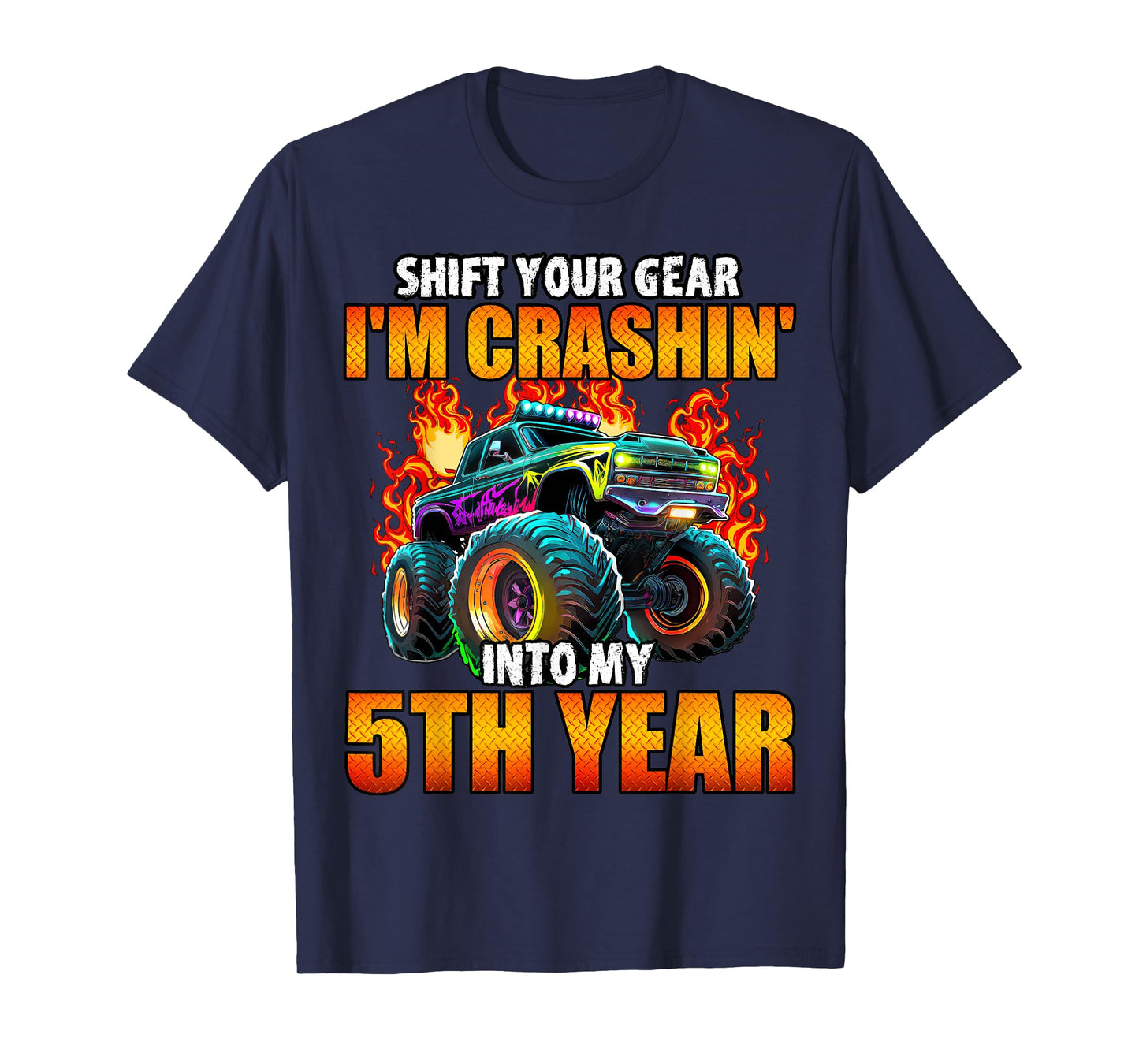 5th Monster Truck Birthday Party Birthday Boy Toddler T-Shirt