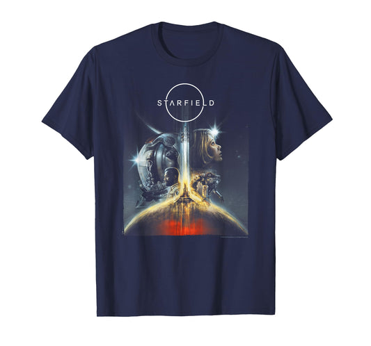 Starfield Cover Art Characters Video Game T-Shirt