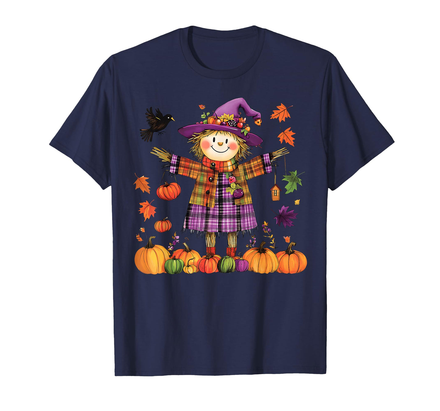Scarecrow Happy Fall Y'all Pumpkin Thanksgiving Halloween T-Shirt