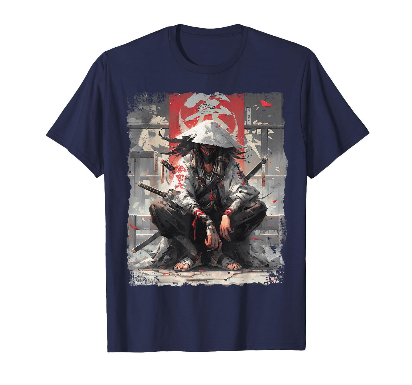 Y2K Samurai Sword Katana Ninja Japan Manga Anime Streetwear T-Shirt