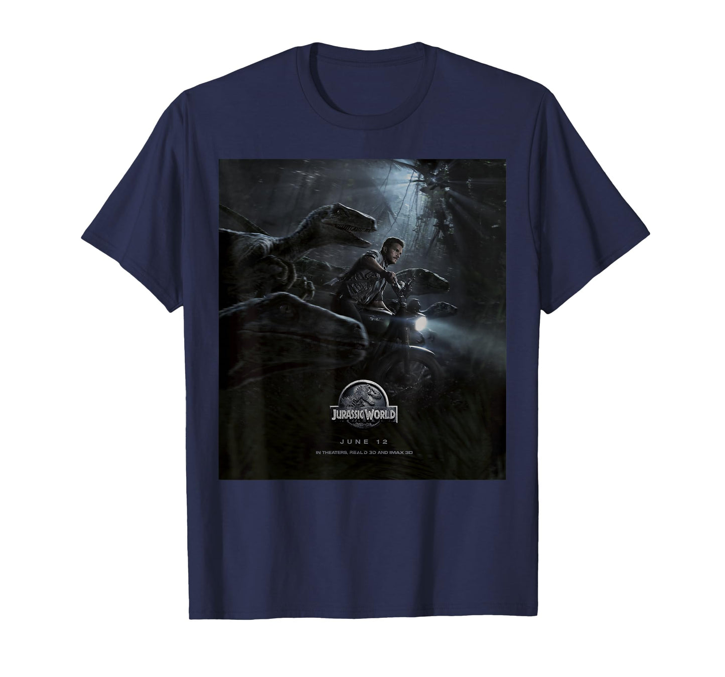 Jurassic World Owen Ride Raptor Movie Poster Graphic T-Shirt T-Shirt