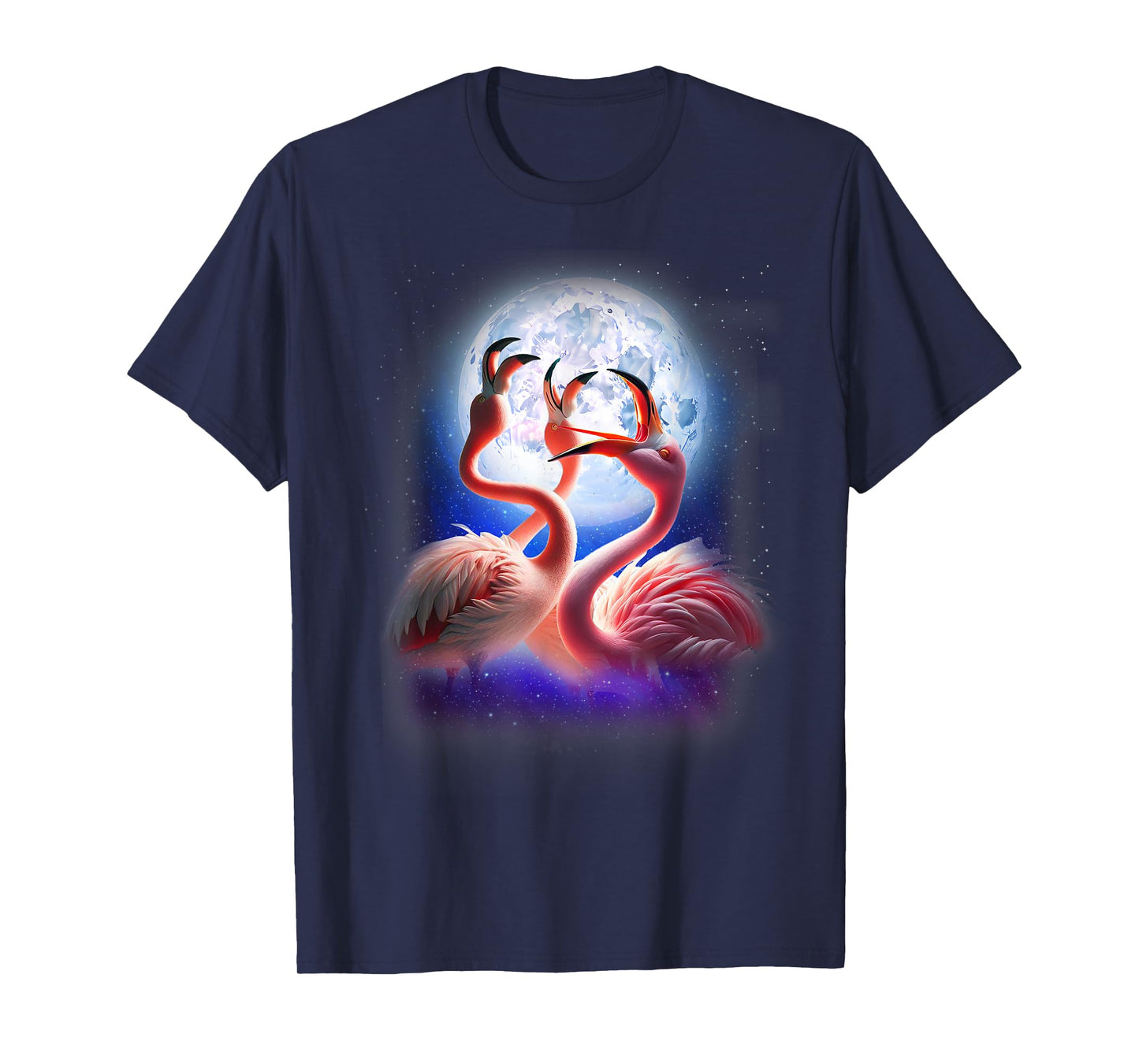 3 Flamingos Howling At The Moon Funny Pink Flamingo Lover T-Shirt