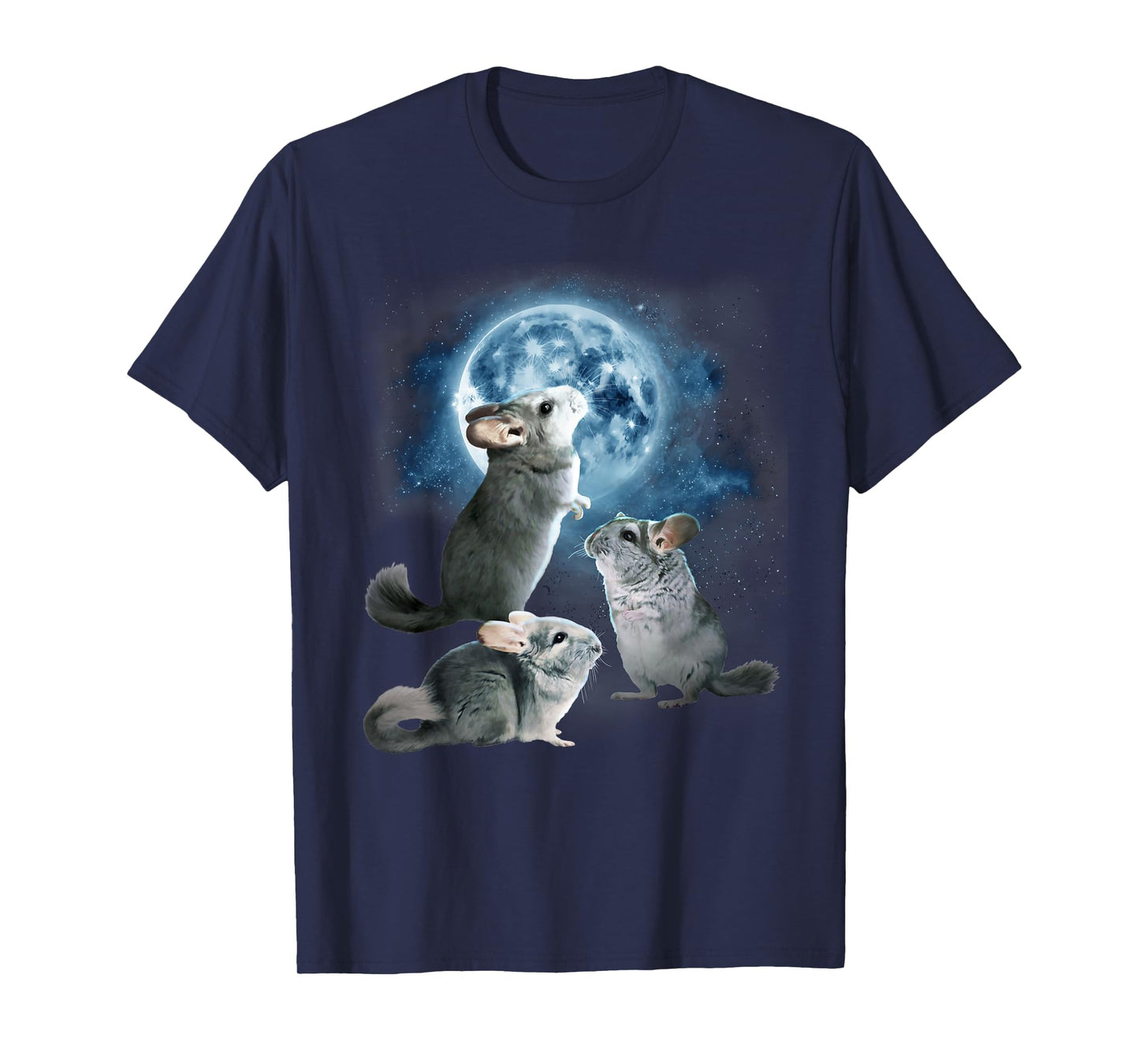 Funny Chinchilla Shirt - Chinchillas Howling at the Moon T-Shirt