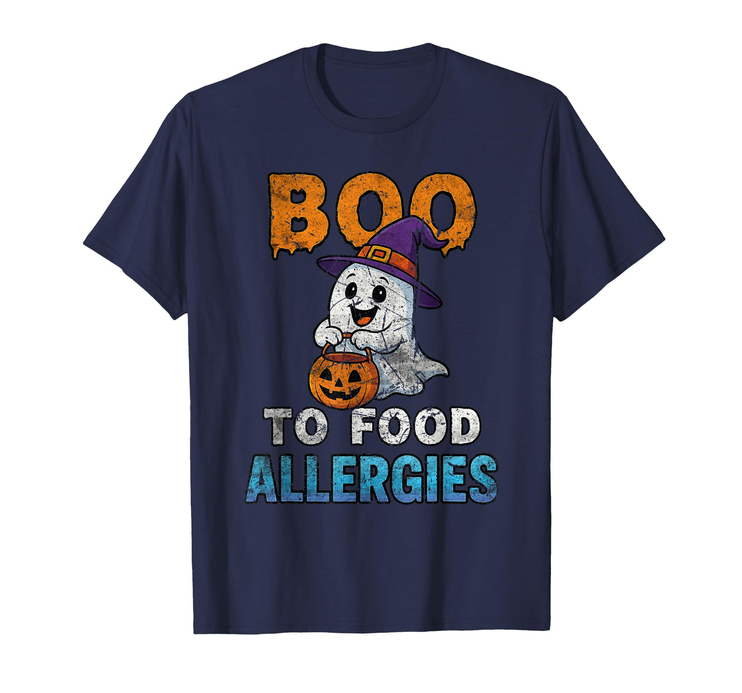 2025 Halloween Boo Food Allergies Ghost T-Shirt
