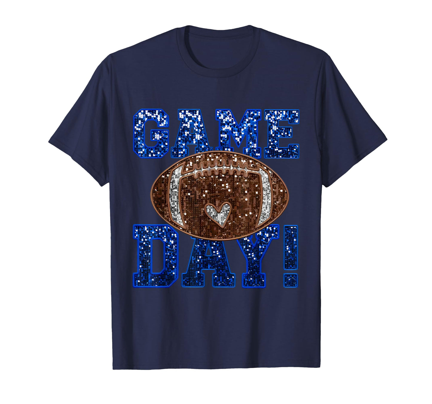 Blue Game Day Football Mom Team Sports Lover Boys Girls Kids T-Shirt