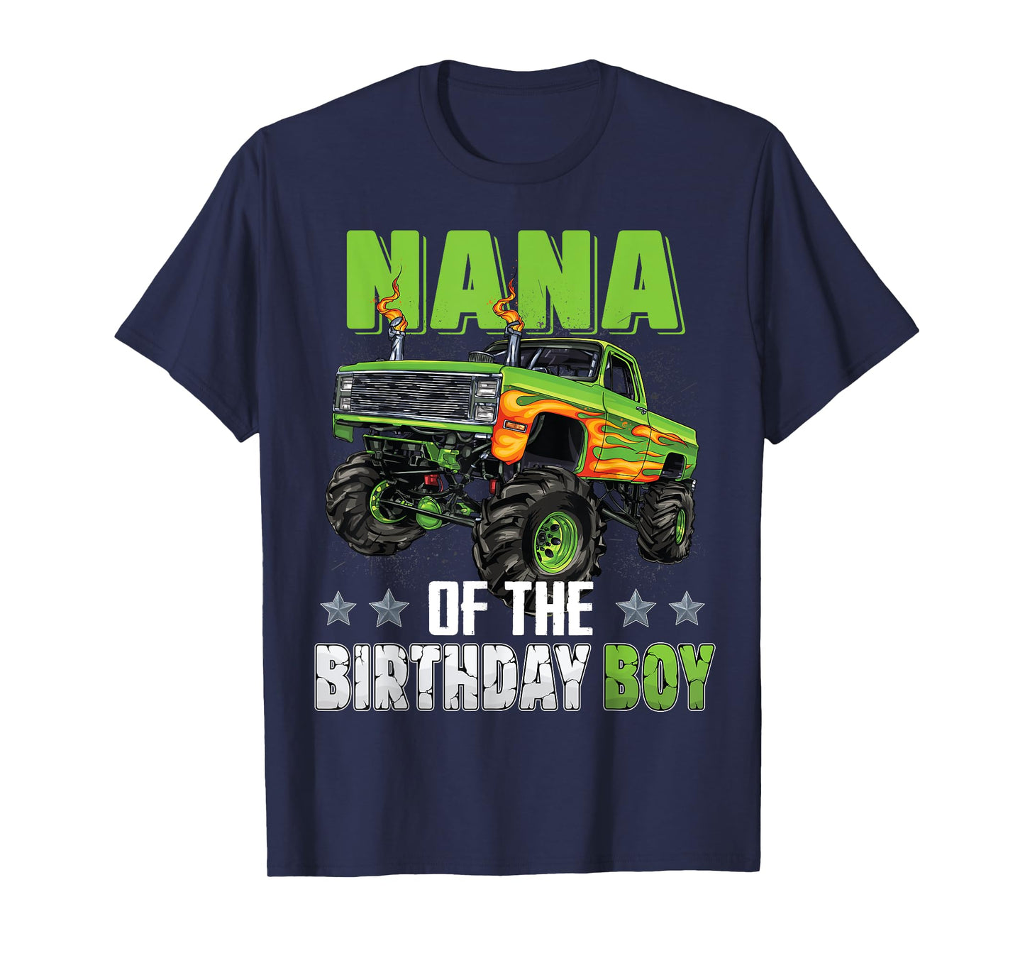 Nana of Birthday Boy Monster Truck Car Family Matching Mimi T-Shirt