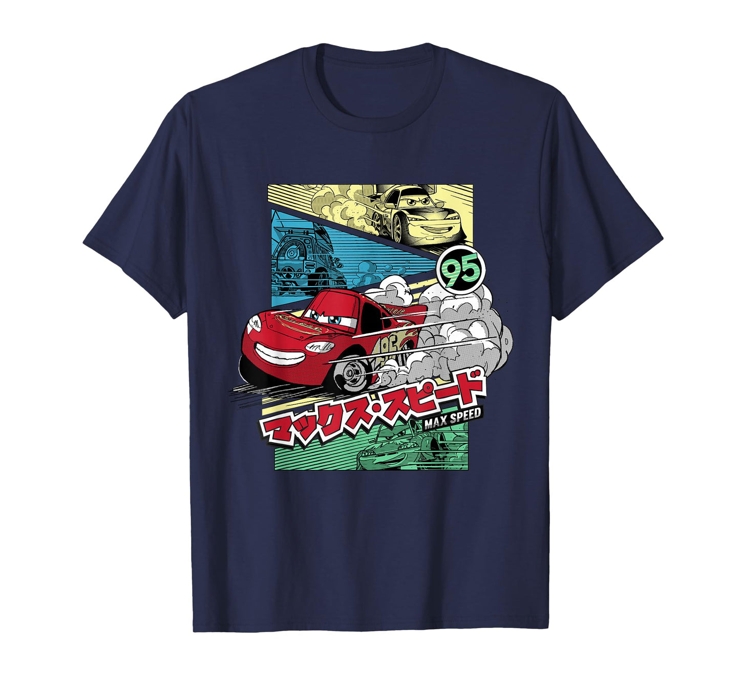 Pixar Cars Lightning McQueen 95 Max Speed Japanese T-Shirt