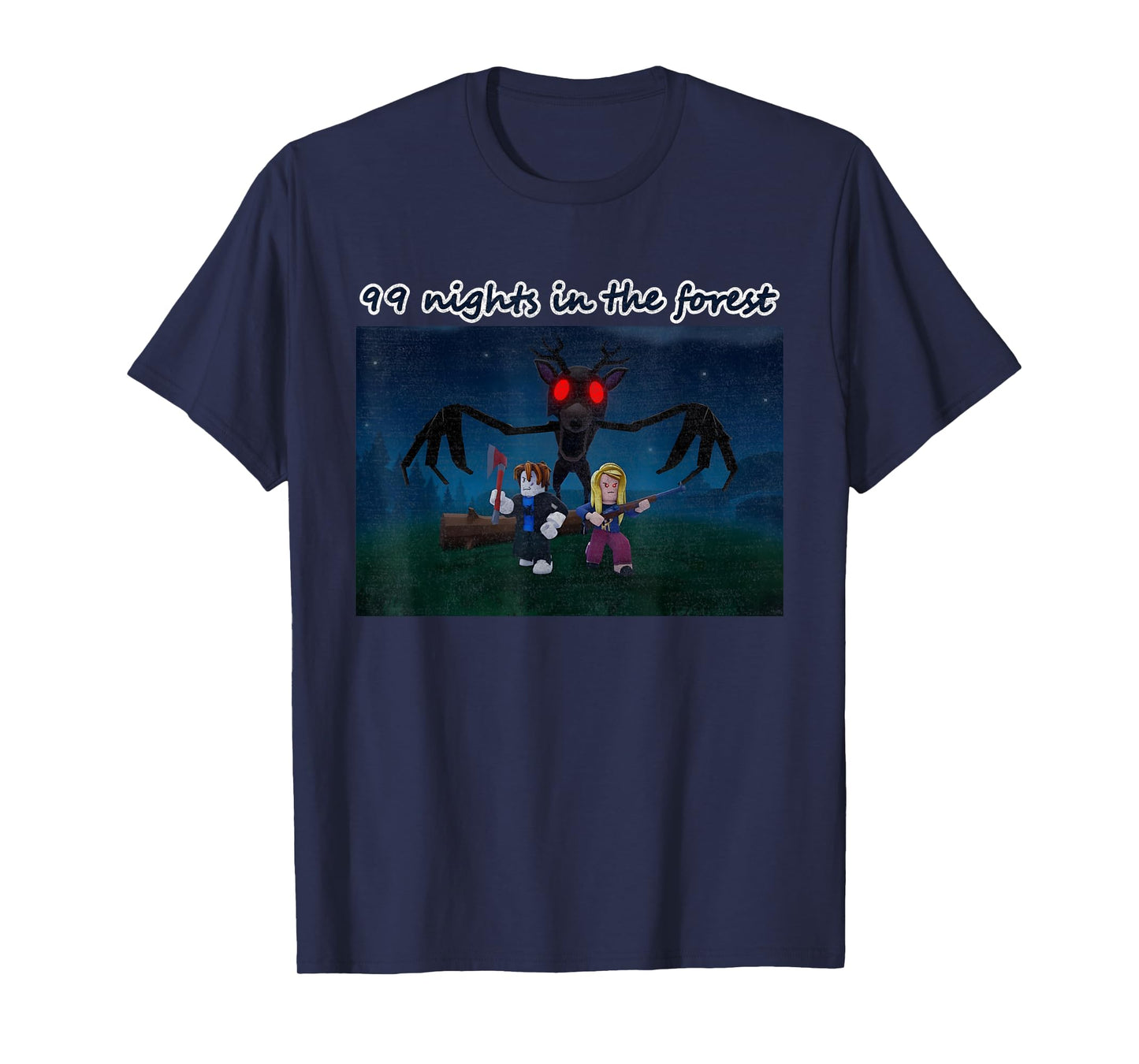 Funny 99 Nights Halloween Gamer Deer in The Forest Kids Meme T-Shirt