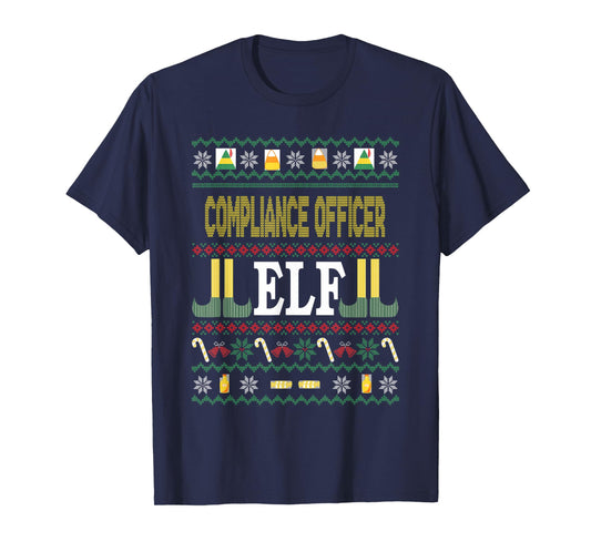 Compliance Officer Elf Funny Christmas Gift T-Shirt