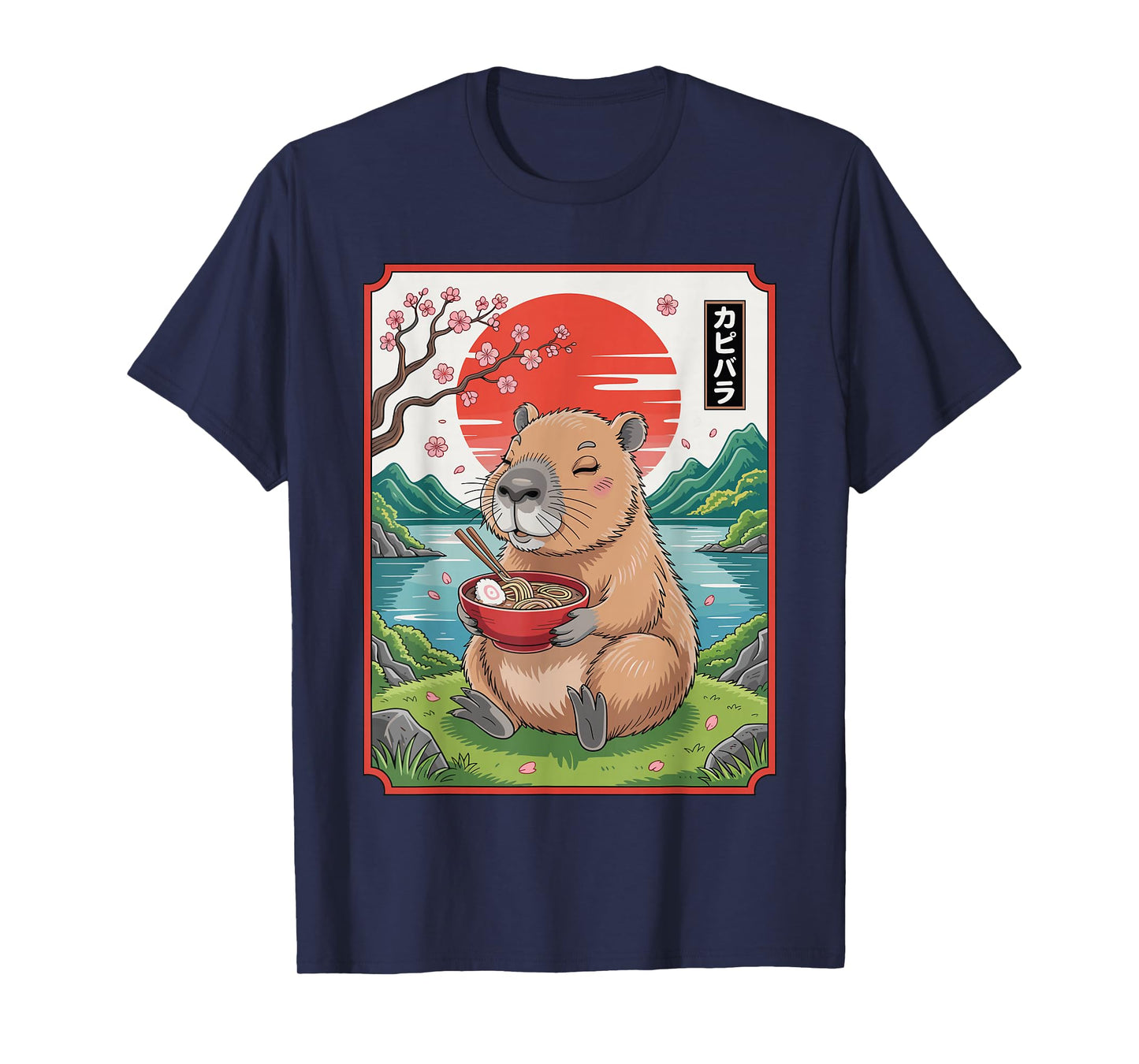 Kawaii Capybara Ramen Vintage Japanese Anime Lover Capy T-Shirt
