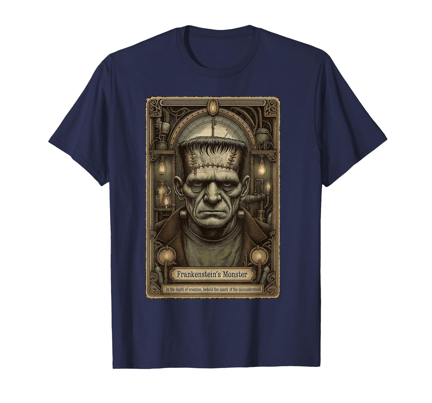 The Monster Frankenstein Vintage Halloween Tarot Card T-Shirt