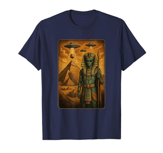 Alien Building Pyramid Funny Alien UFO Men Women T-Shirt