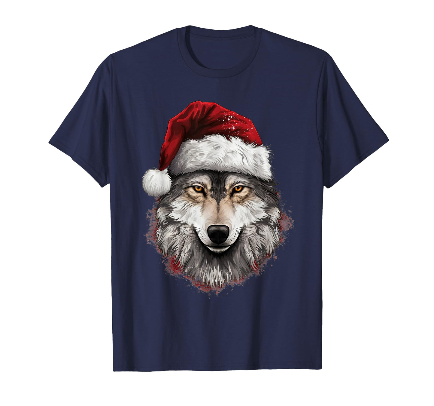 Wolf Christmas Funny Xmas Gift Animal Lovers Men Women Kids T-Shirt