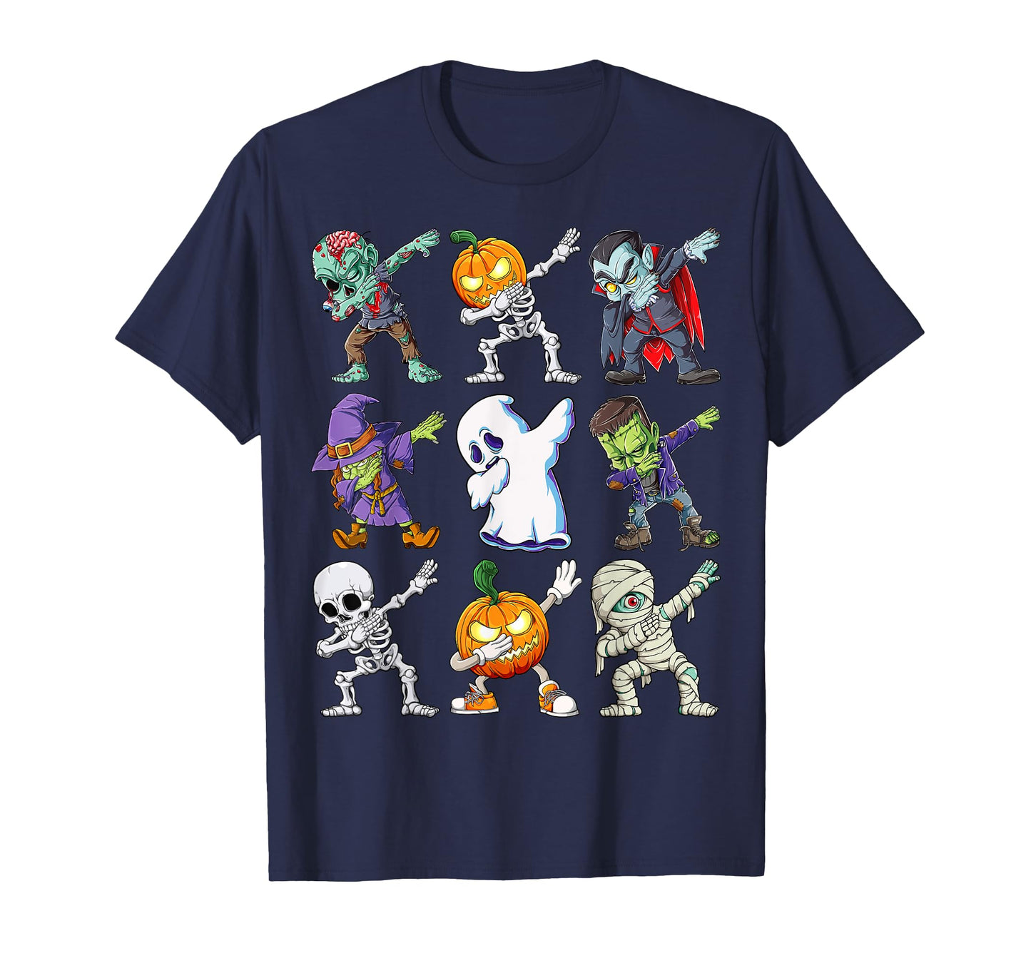 Dabbing Halloween Boys Skeleton Zombie Scary Pumpkin Mummy T-Shirt