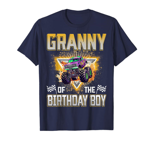 Granny of The Birthday Boy Monster Truck Birthday Family T-Shirt