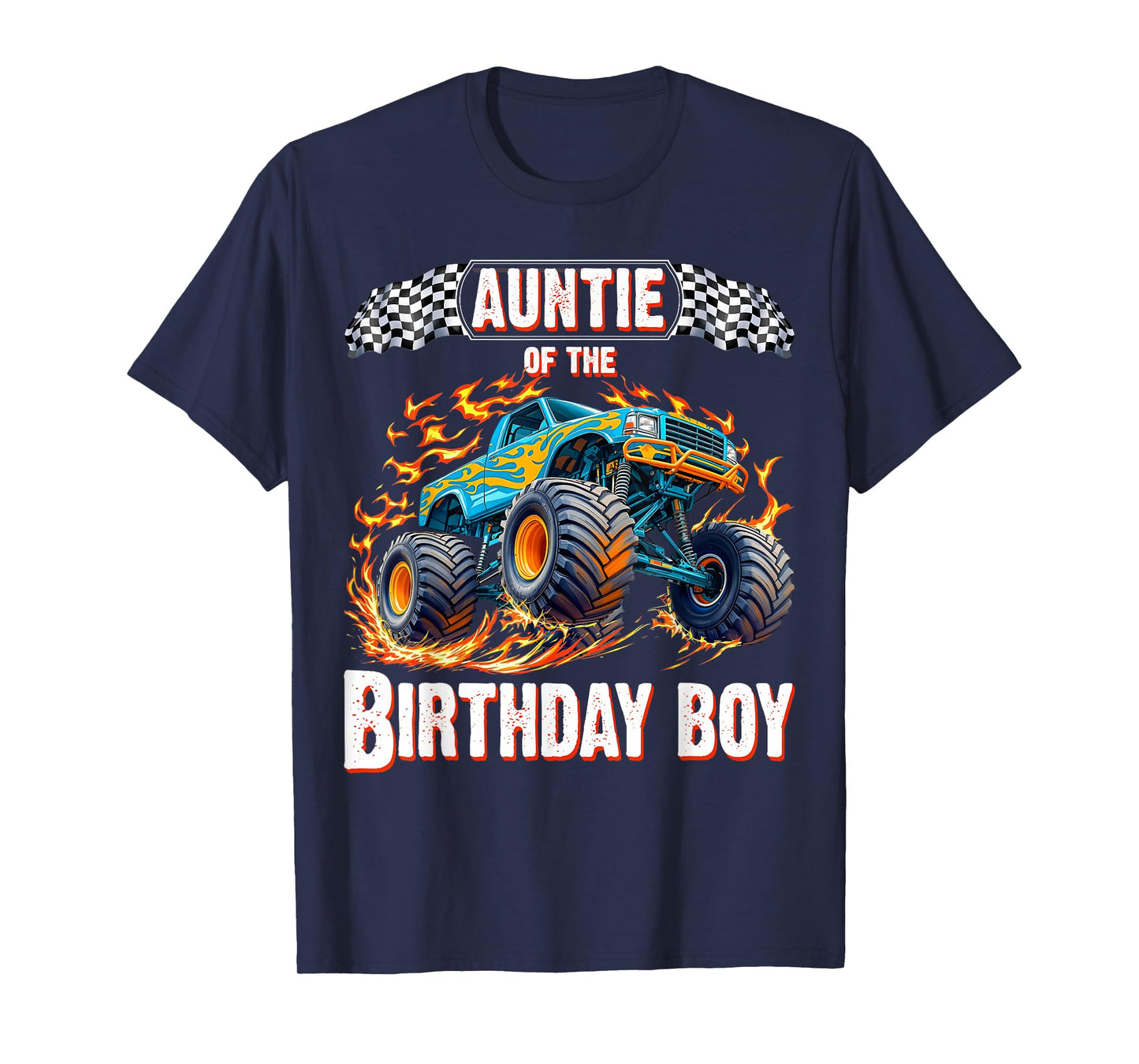 Auntie of the Birthday Boy Monster Truck Birthday T-Shirt