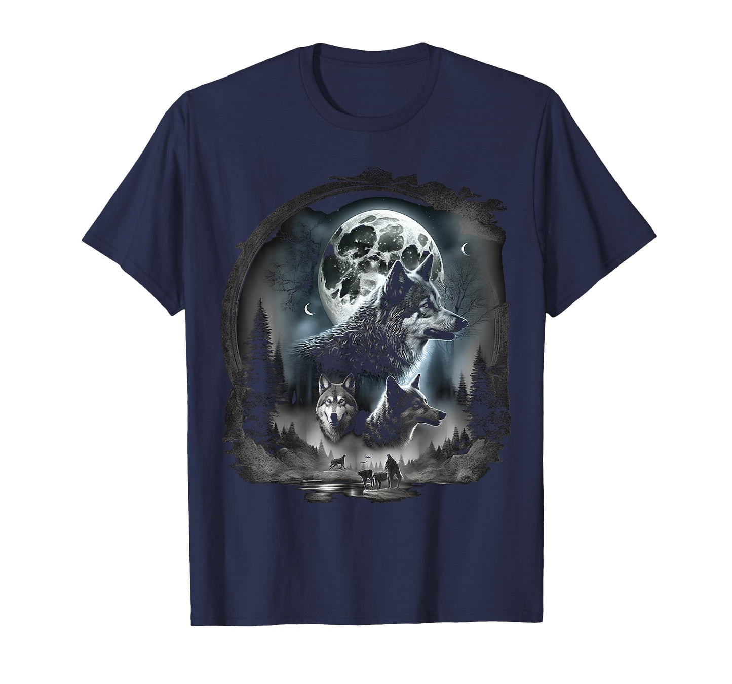 Wolves Howl to the Moon Wolf Wild Animals T-Shirt